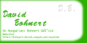 david bohnert business card